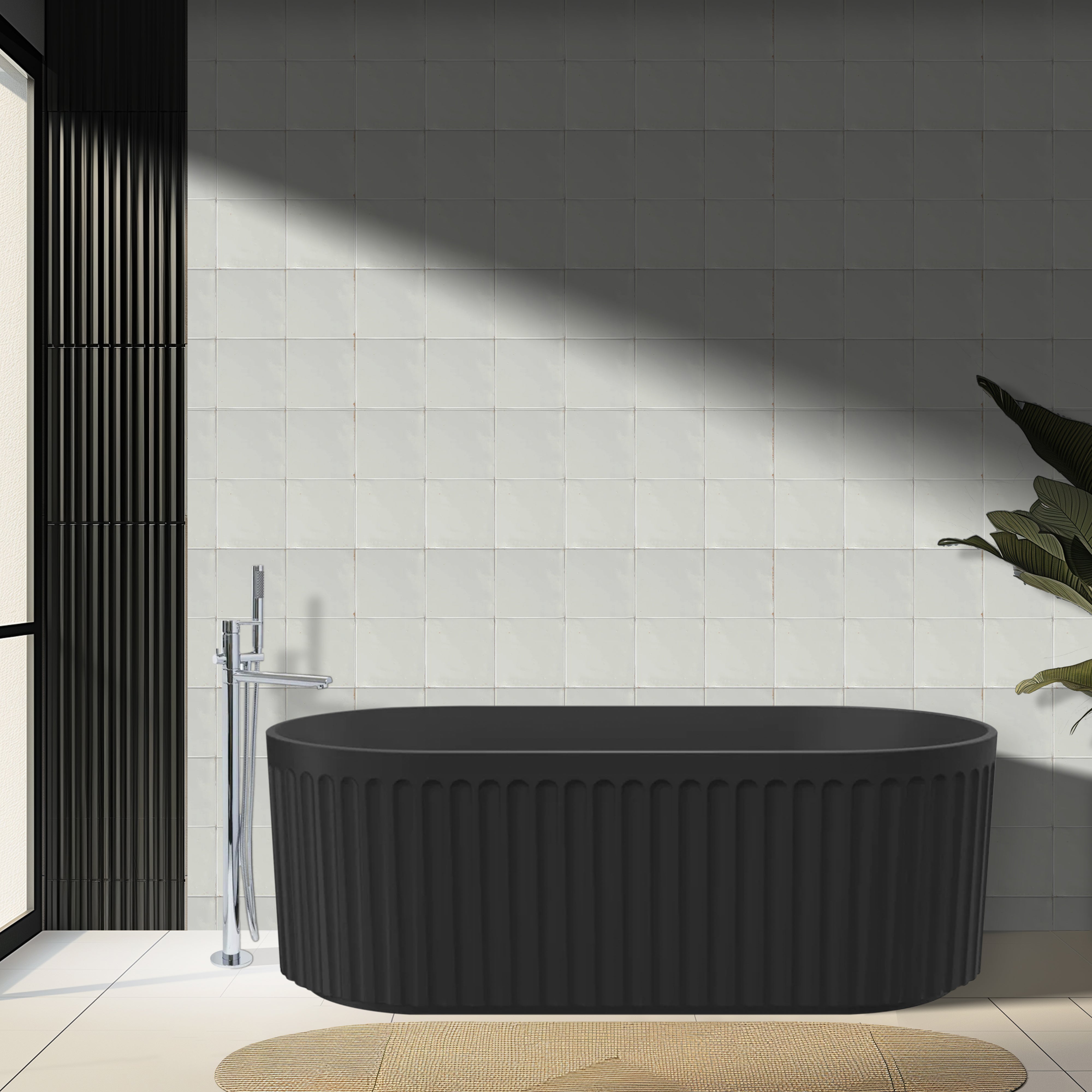 LINSOL GEORG FREESTANDING BATHTUB MATTE BLACK (AVAILABLE IN 1500MM AND 1700MM)
