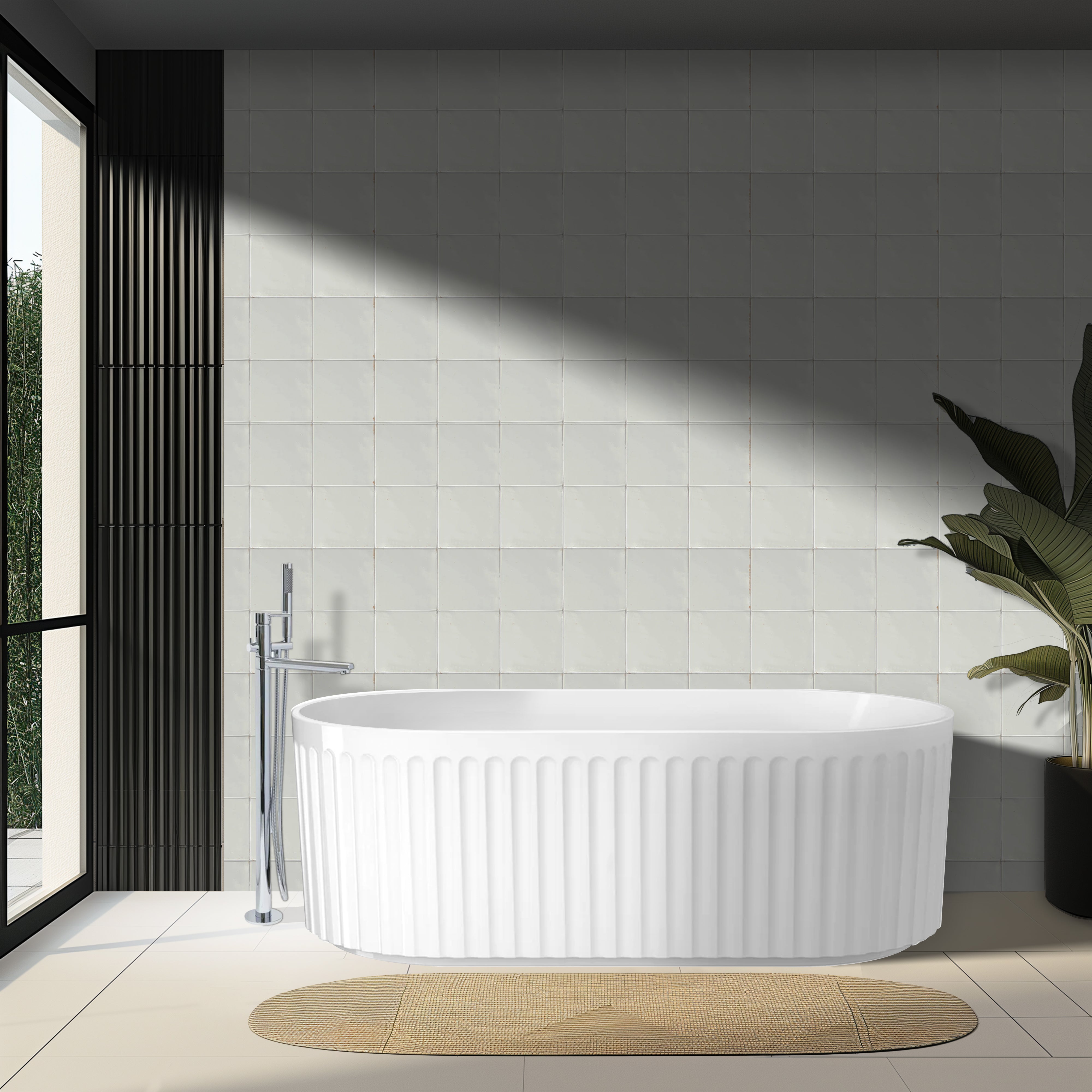 LINSOL GEORG FREESTANDING BATHTUB MATTE WHITE (AVAILABLE IN 1500MM AND 1700MM)