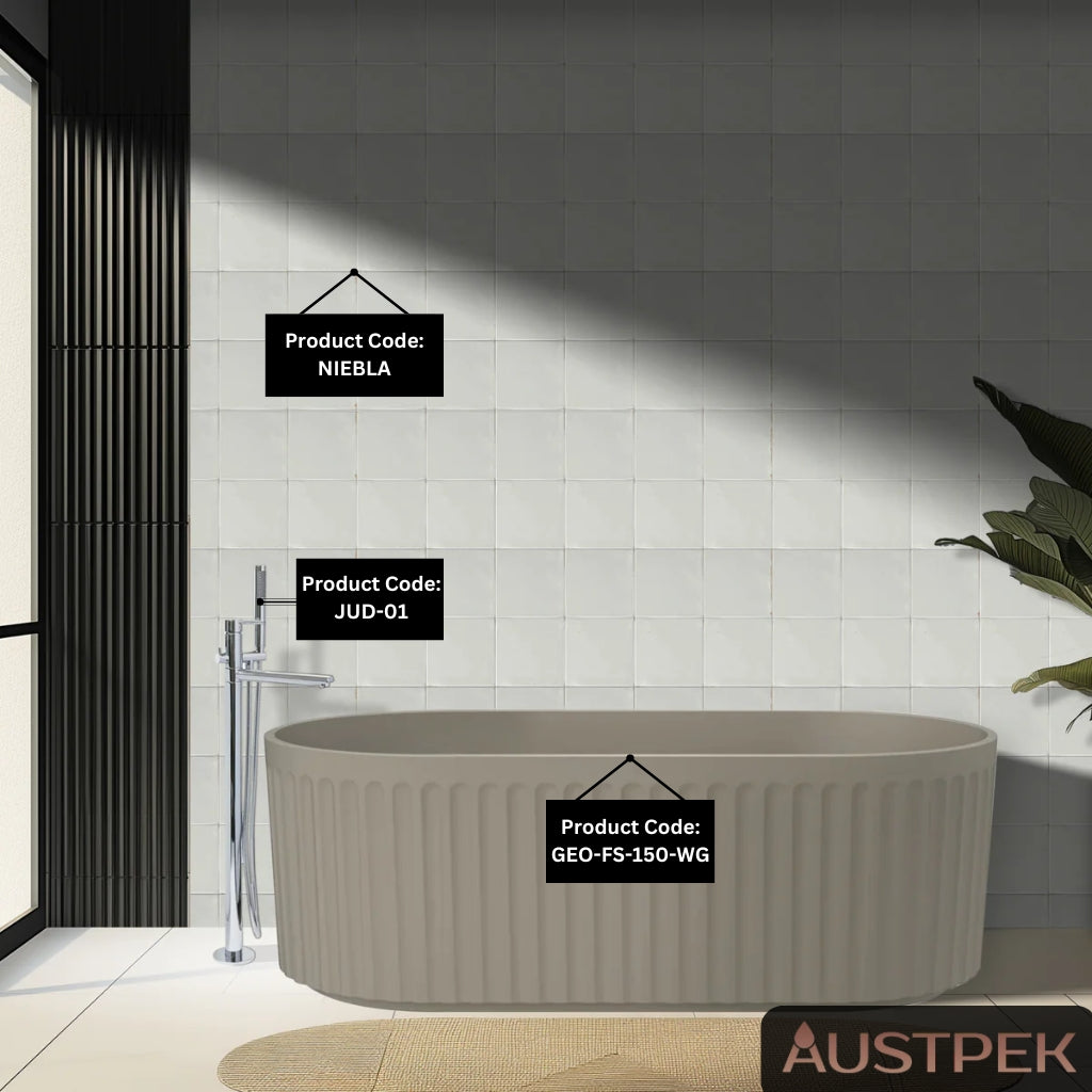 LINSOL GEORG FREESTANDING BATHTUB WARM GREY (AVAILABLE IN 1500MM AND 1700MM)