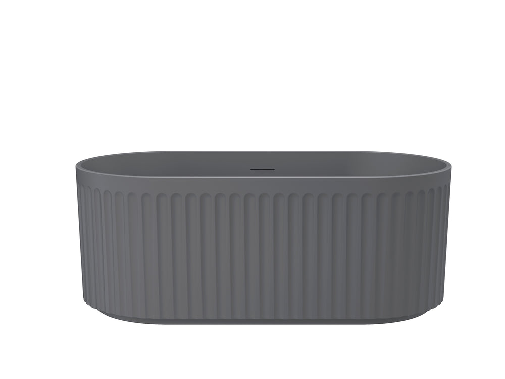 Linsol Georg Freestanding Bath with Overflow Grey Blue 1500mm