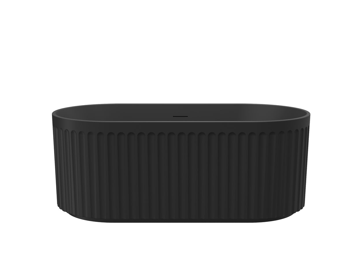 Linsol Georg Freestanding Bath with Overflow Matte Black 1500mm