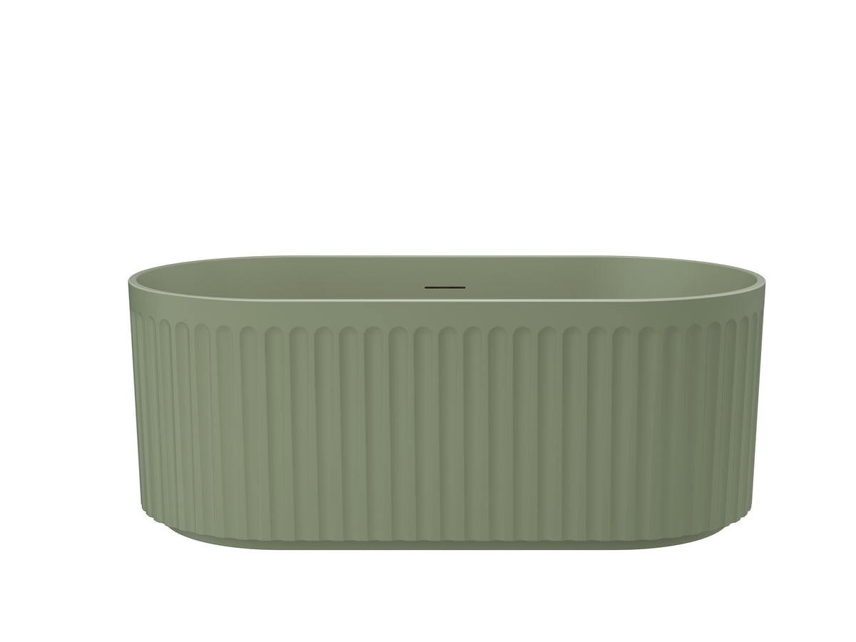 Linsol Georg Freestanding Bath with Overflow Sage Green 1500mm