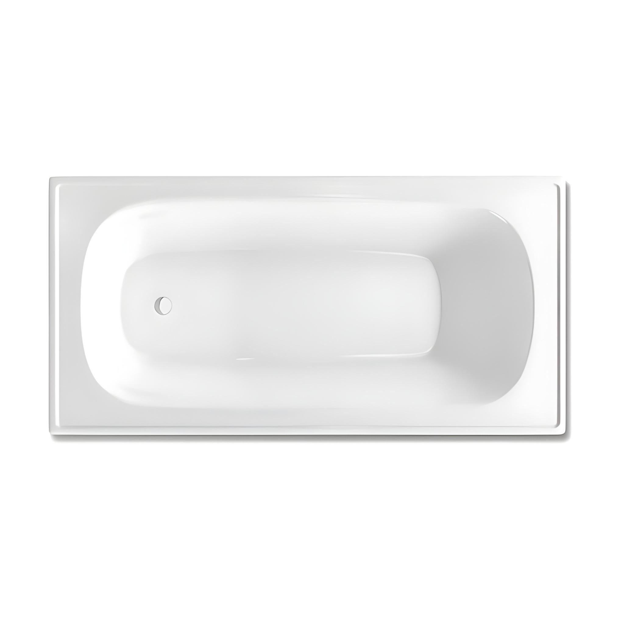 DECINA GIORGIA ISLAND/ INSET PRESSED METAL BATH GLOSS WHITE (AVAILABLE IN 1500MM AND 1700MM)