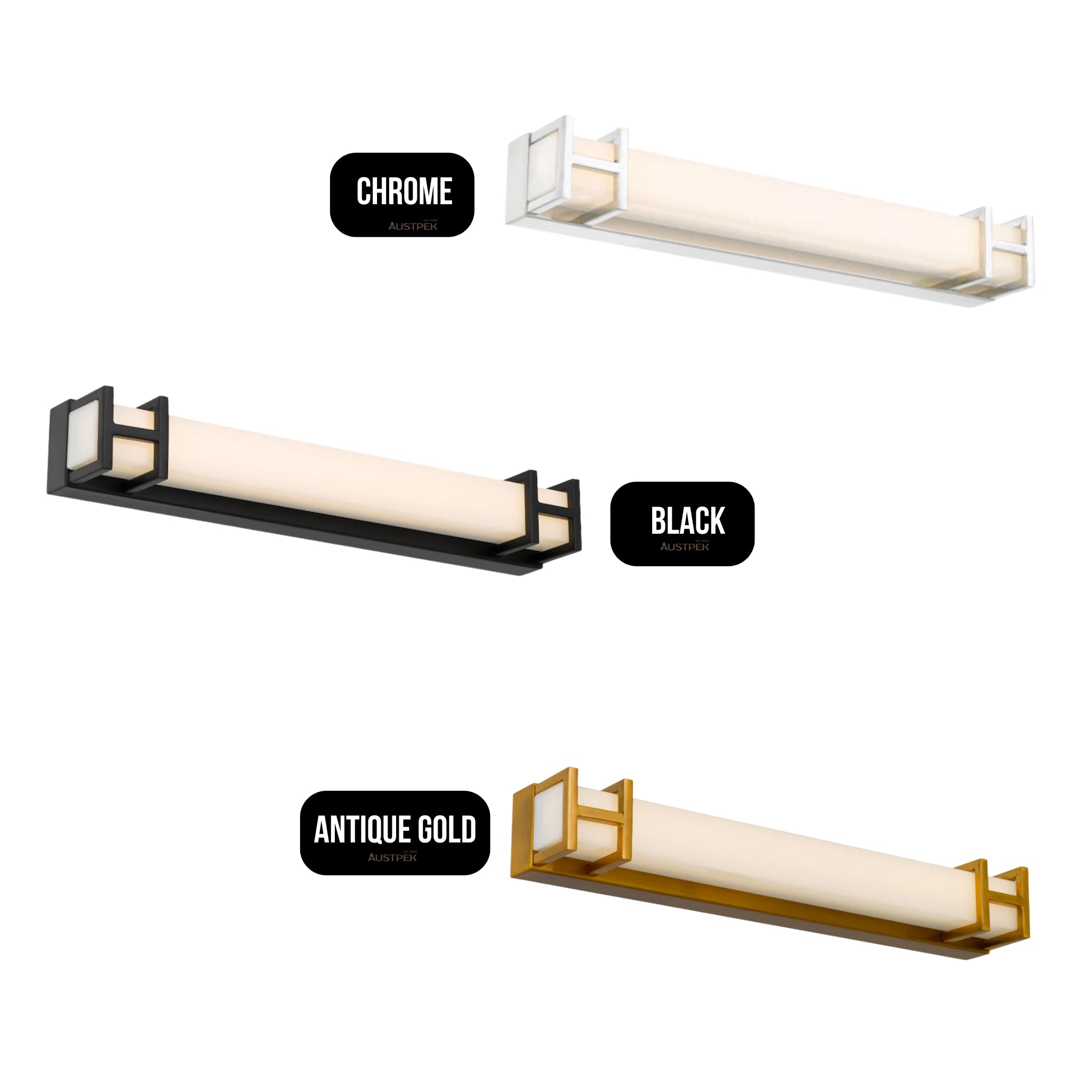 TELBIX GILSON VANITY LED WALL LIGHT ANTIQUE GOLD 415MM