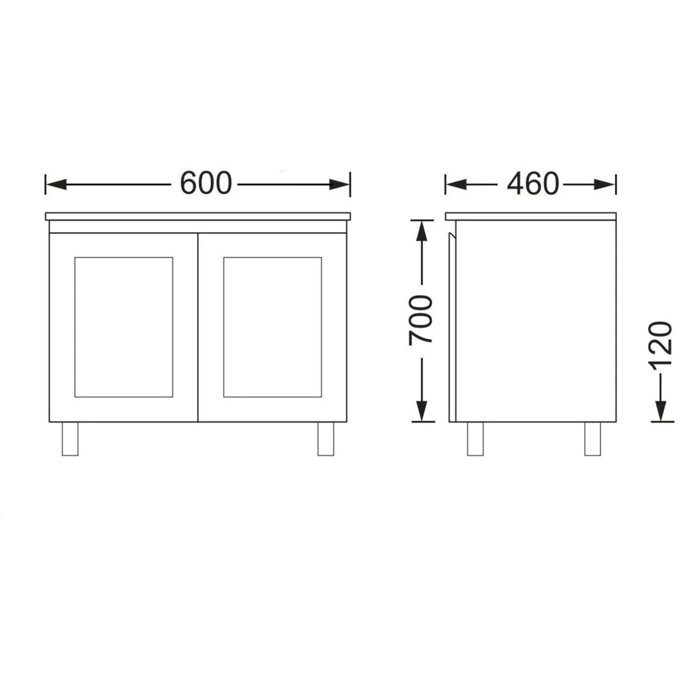 BTH SHAKER PROFILE MATTE WHITE 600MM SINGLE BOWL FLOOR STANDING VANITY