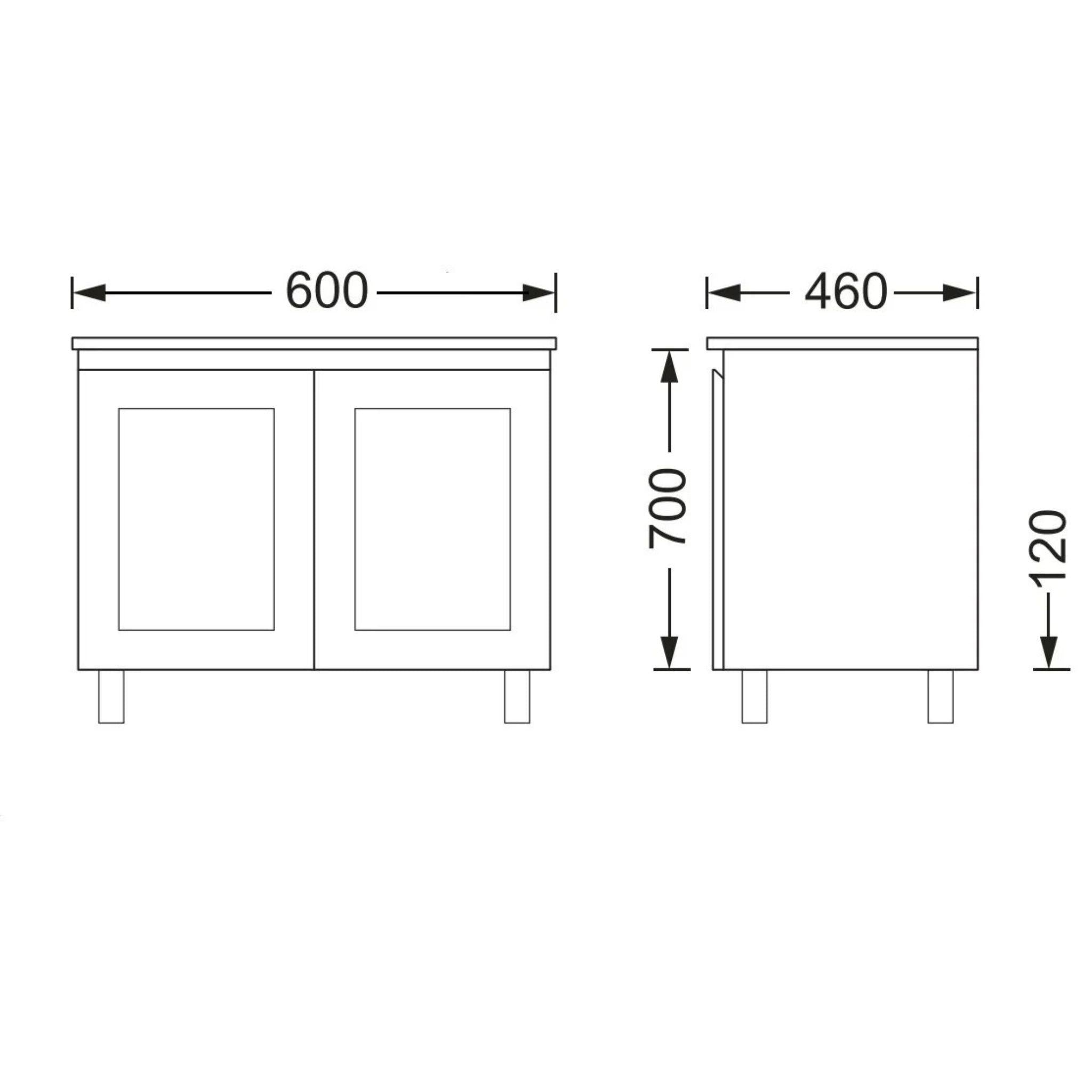 BTH SHAKER PROFILE MATTE WHITE 600MM SINGLE BOWL FLOOR STANDING VANITY