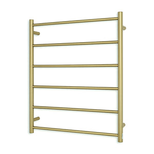 RADIANT HEATING 6-BARS ROUND NON-HEATED TOWEL RAIL BRUSHED GOLD 700MM