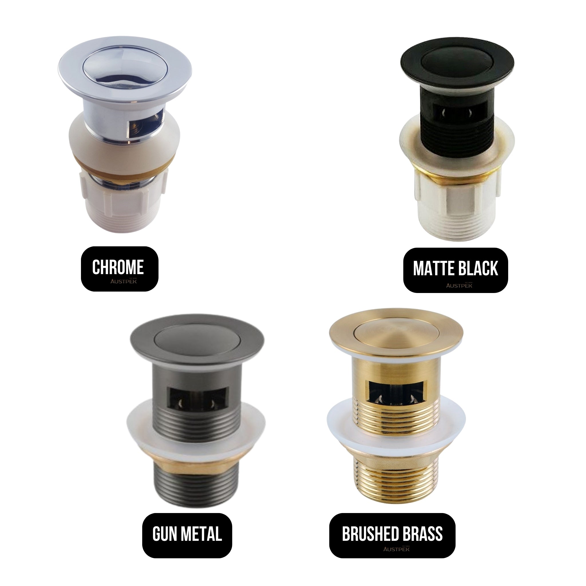 AQUAPERLA POP-UP OVERFLOW BASIN WASTE 32MM BRUSHED BRASS