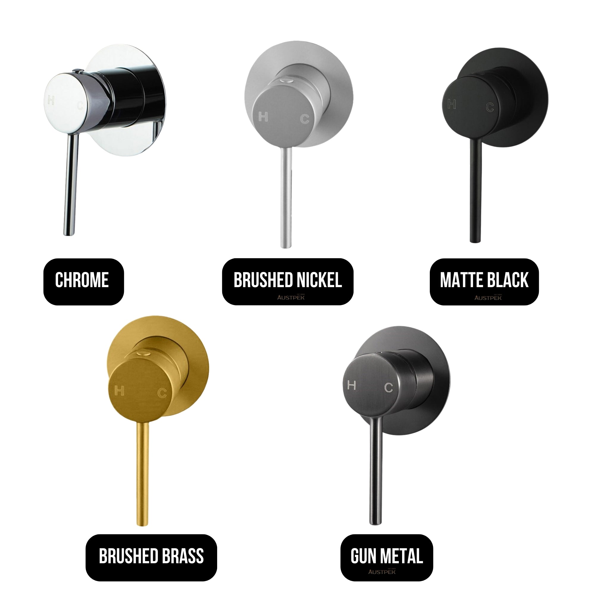 AQUAPERLA LUCID PIN WALL MIXER GUN METAL GREY