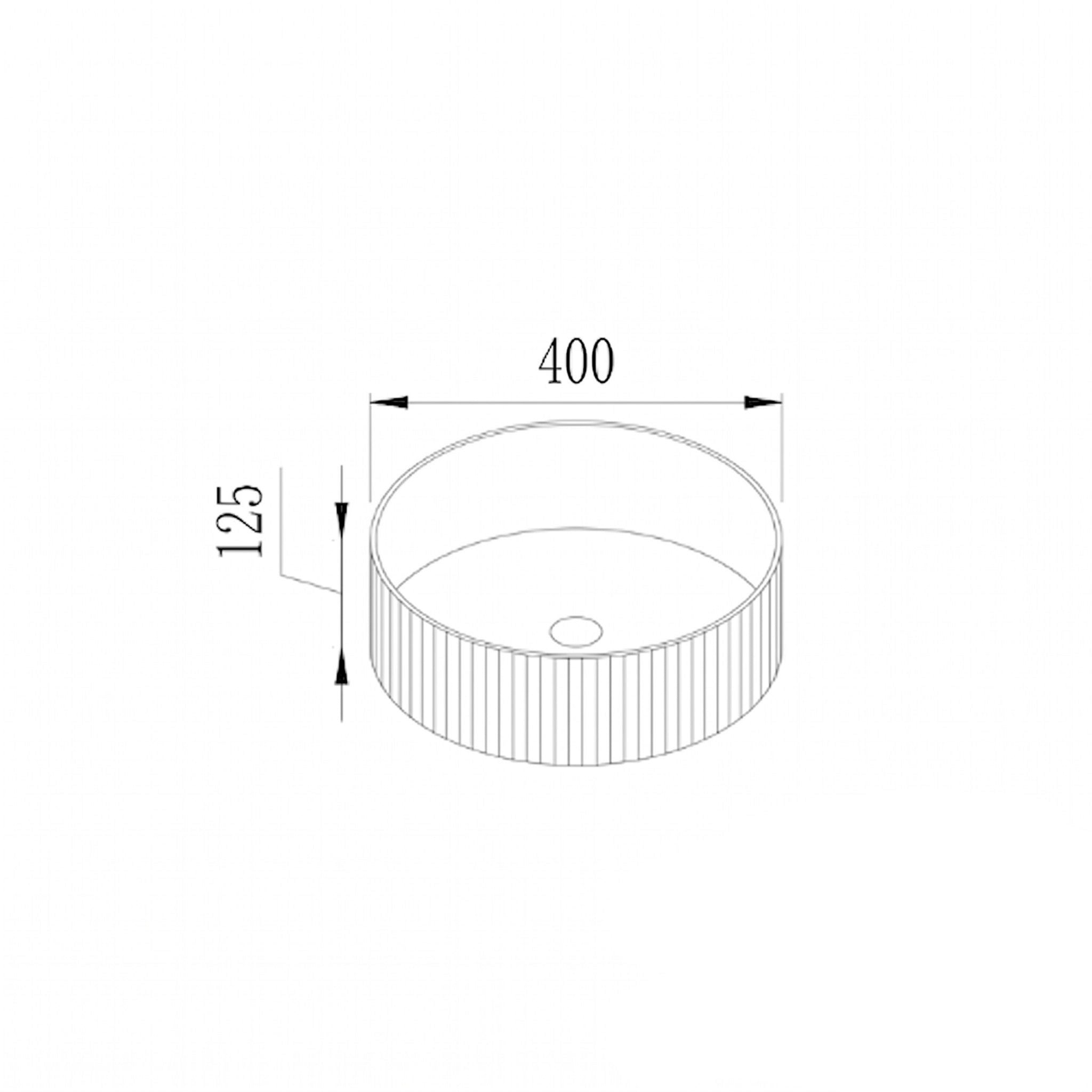 VITO GENEVA FLUTED ROUND ABOVE COUNTER BASIN GLOSS WHITE 400MM