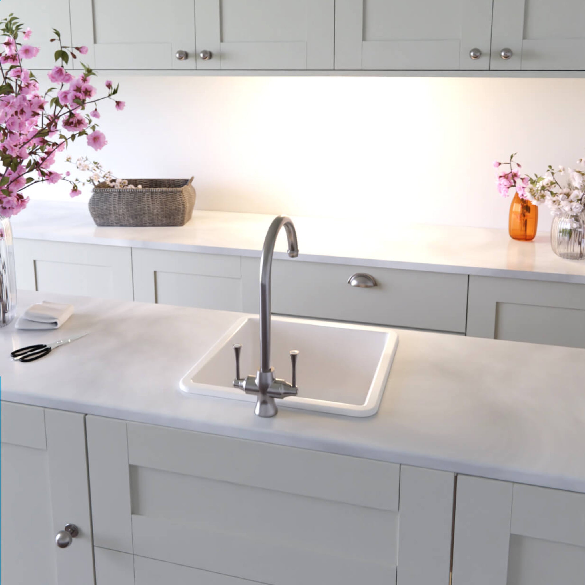 TURNER HASTINGS GOSFORD DOUBLE SINK MIXER 390MM CHROME