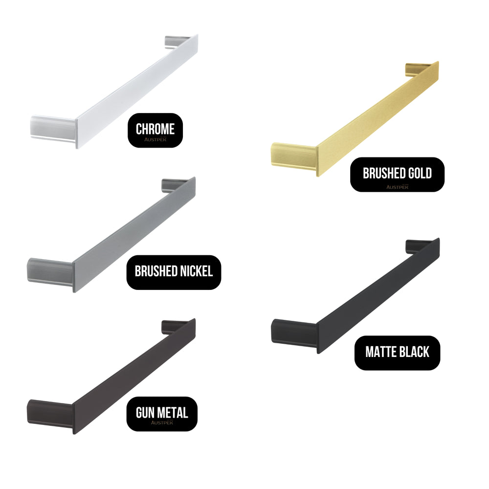 LINKWARE GABE SINGLE NON-HEATED TOWEL RAIL MATTE BLACK (AVAILABLE IN 600MM AND 800MM)