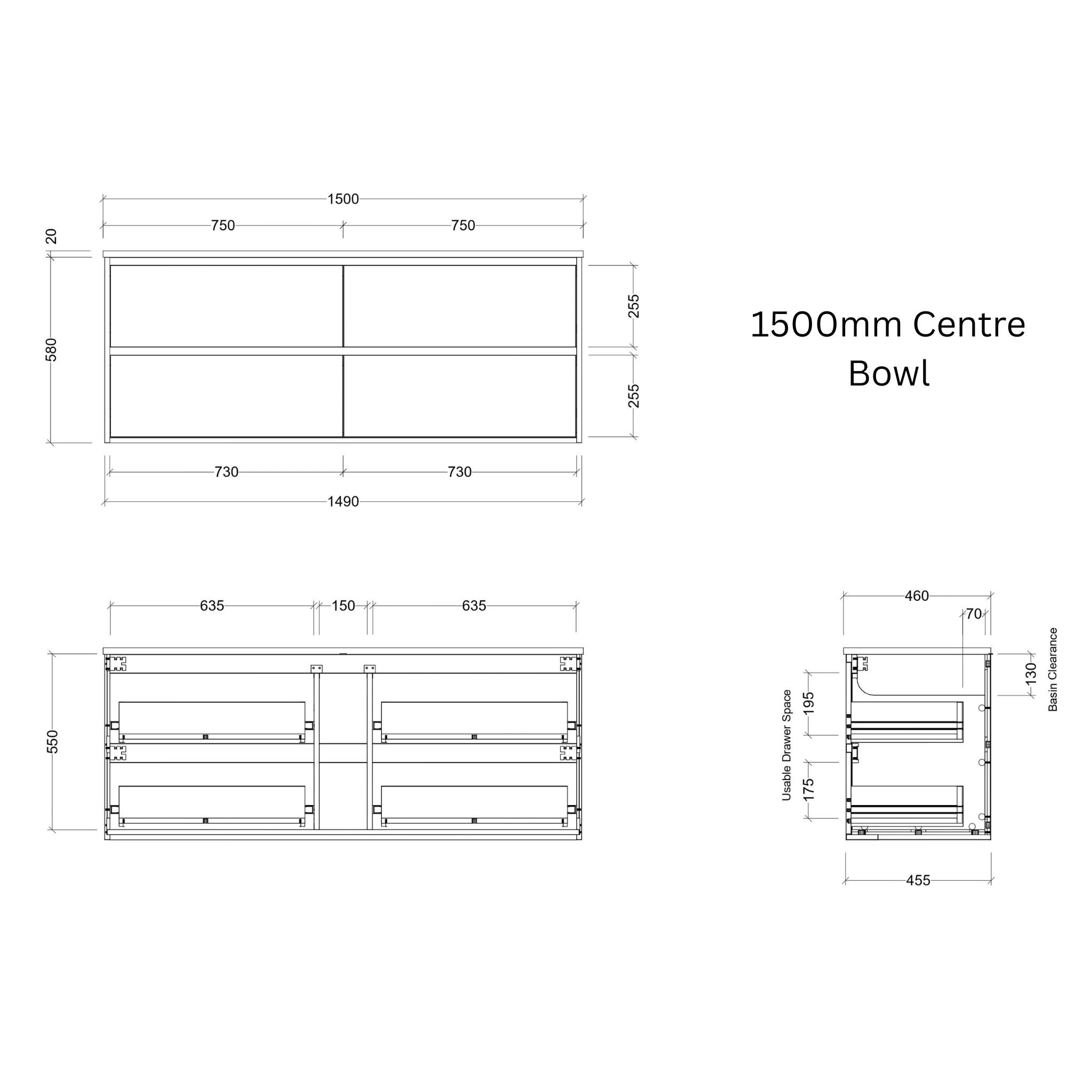 TIMBERLINE GRANGE CUSTOM WALL HUNG VANITY (ALL SIZING)