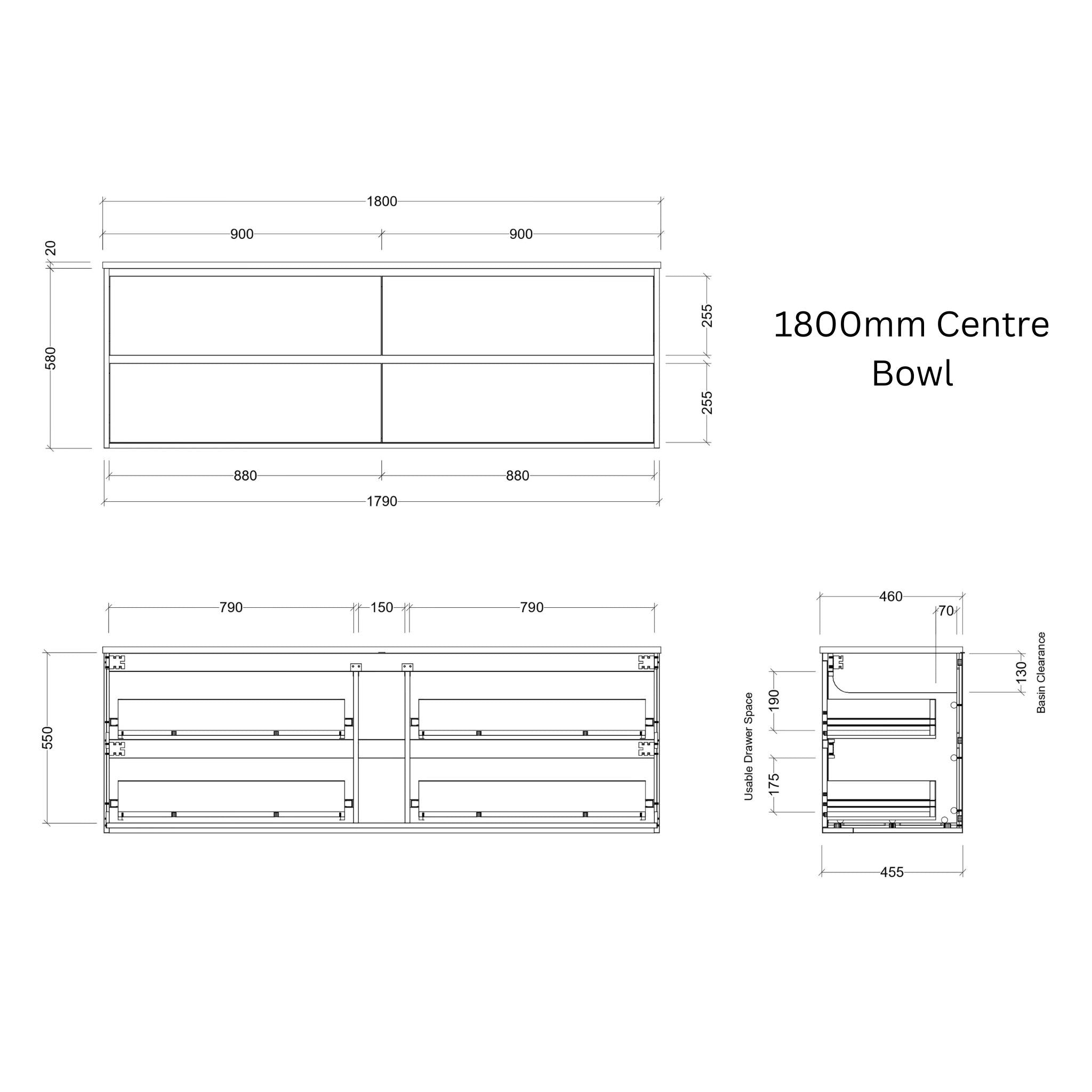 TIMBERLINE GRANGE CUSTOM WALL HUNG VANITY (ALL SIZING)