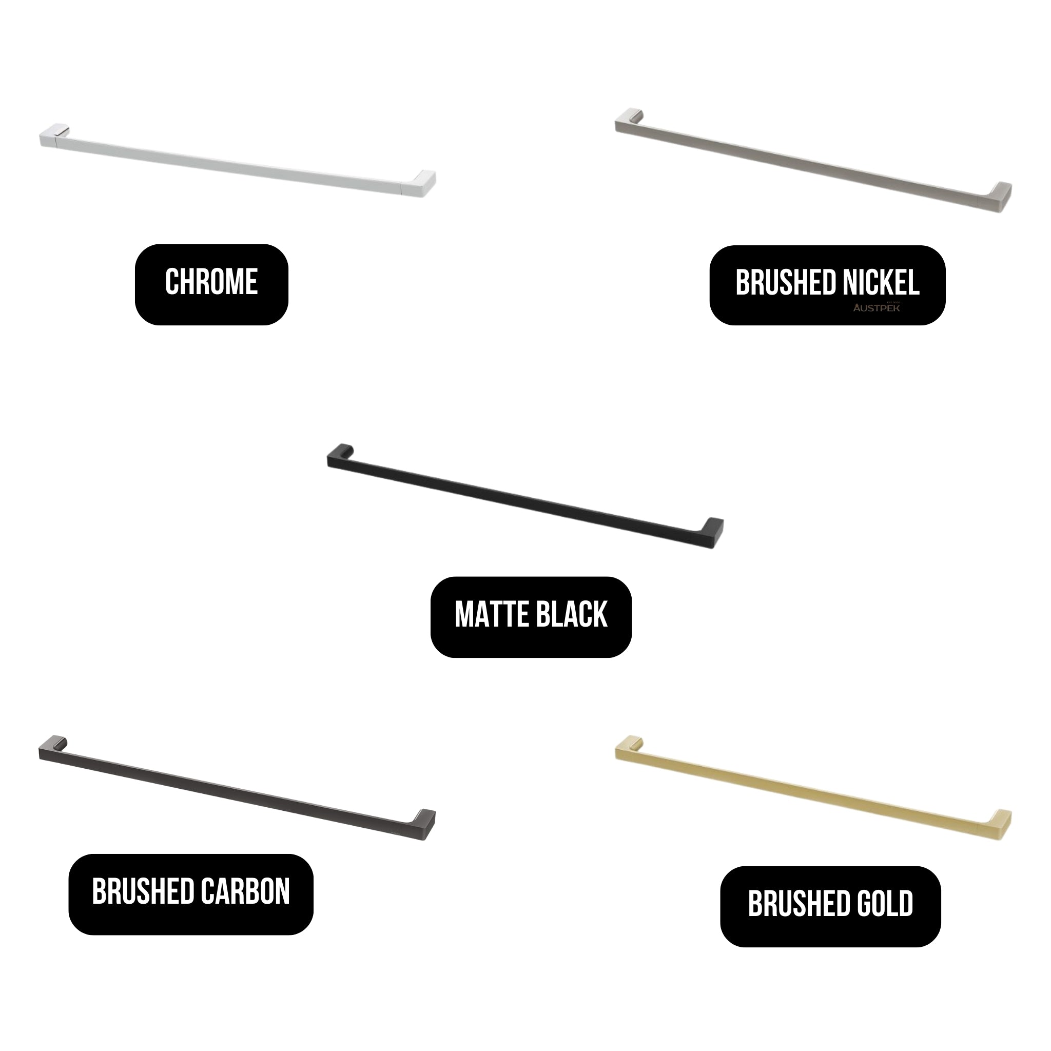 PHOENIX GLOSS SINGLE NON-HEATED TOWEL RAIL CHROME 800MM