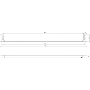 PHOENIX GLOSS SINGLE NON-HEATED TOWEL RAIL BRUSHED CARBON (AVAILABLE IN 600MM AND 800MM)
