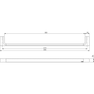 PHOENIX GLOSS SINGLE TOWEL RAIL 600MM BRUSHED BRONZE