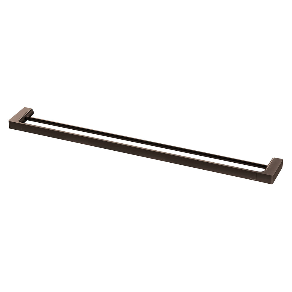 PHOENIX GLOSS DOUBLE TOWEL RAIL 800MM BRUSHED BRONZE
