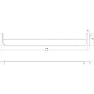 PHOENIX GLOSS DOUBLE TOWEL RAIL 800MM BRUSHED BRONZE