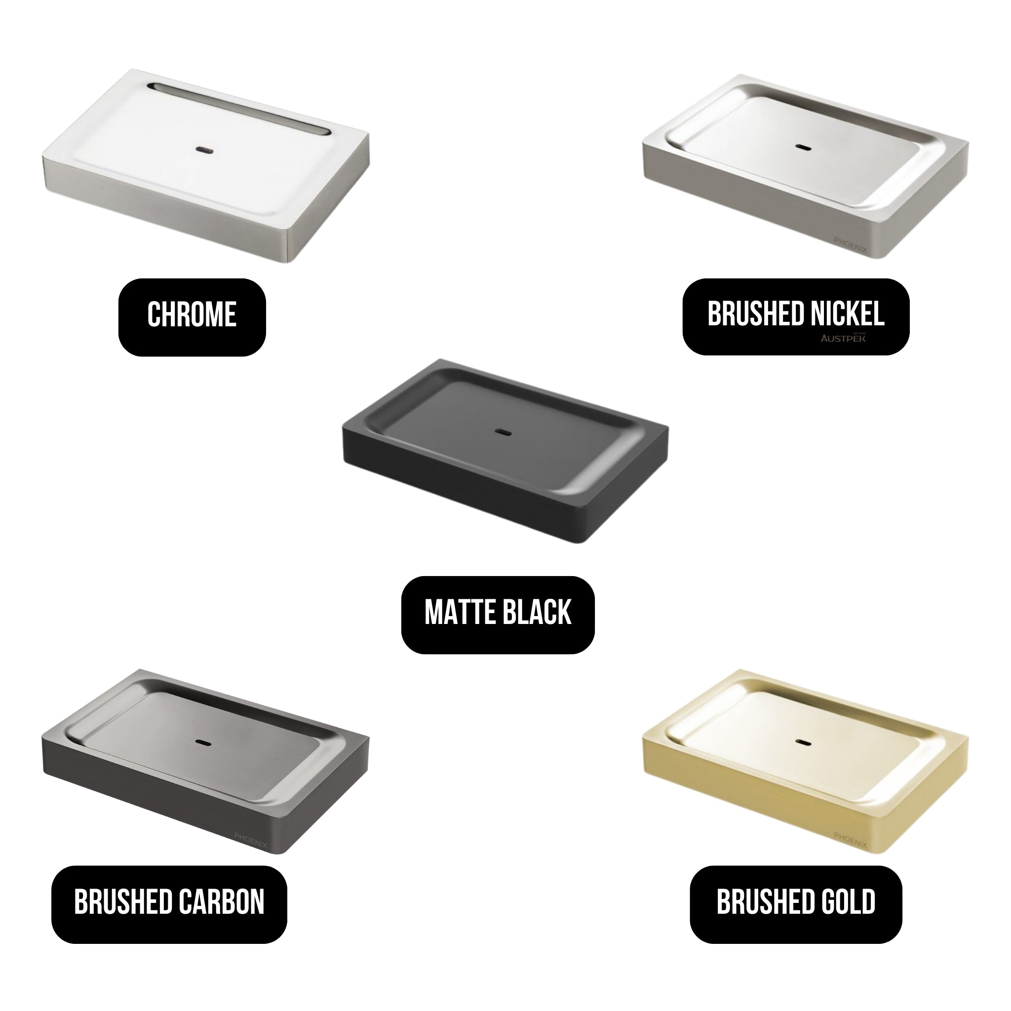 PHOENIX GLOSS SOAP DISH BRUSHED GOLD 124MM