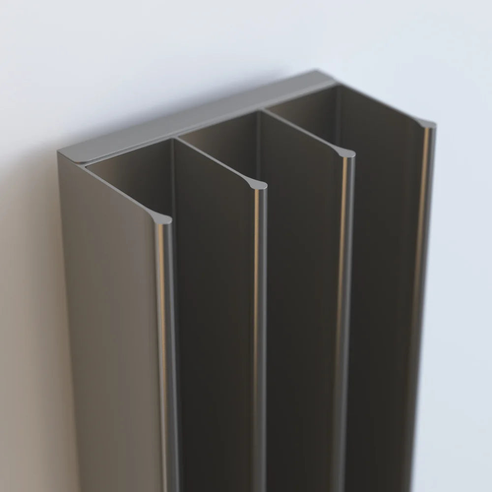 ESKIMO GORDON VERTICAL SINGLE HEATED TOWEL RAIL GUNMETAL 208MM