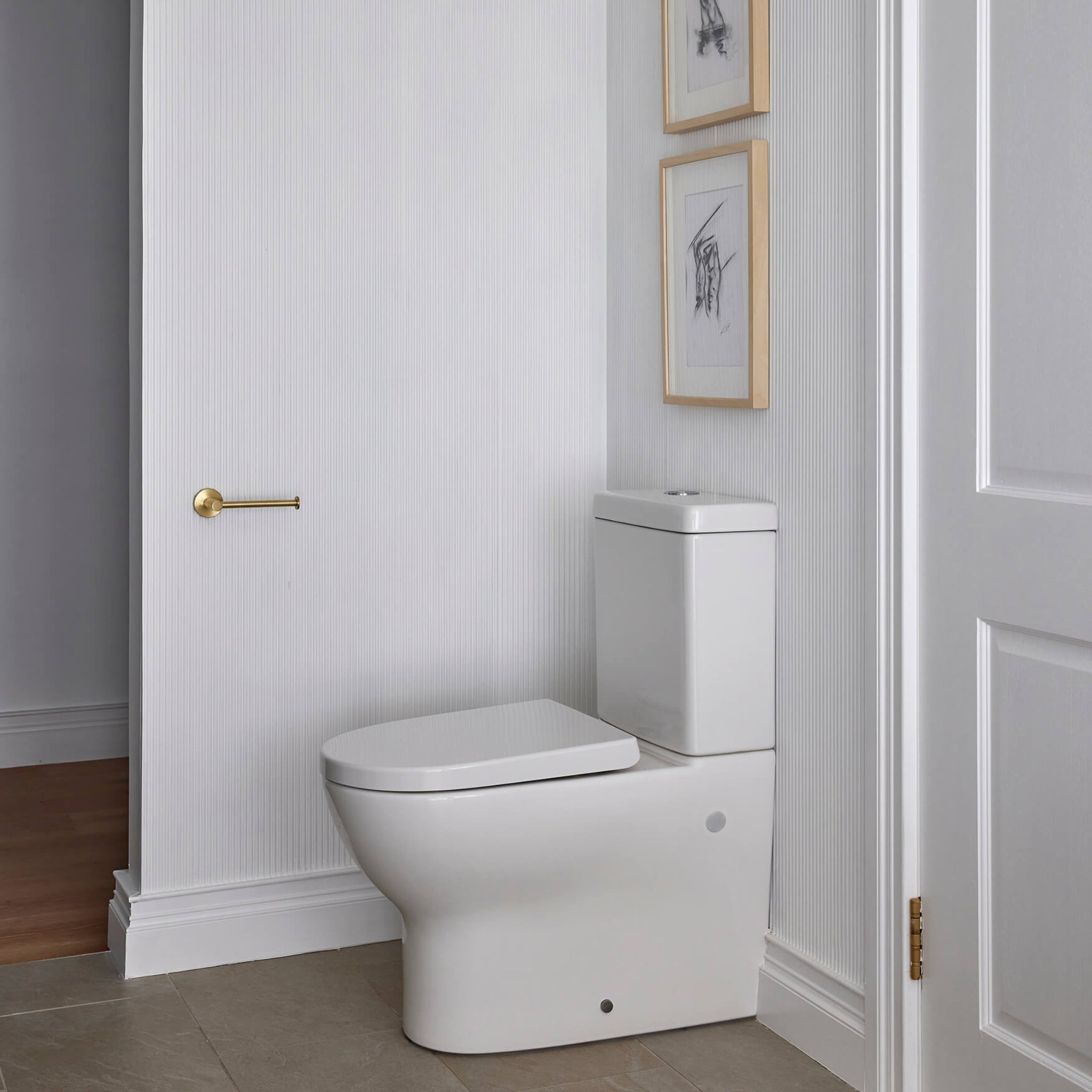 TURNER HASTINGS HARTLEY CLOSE COUPLED BACK TO WALL TOILET SUITE GLOSS WHITE