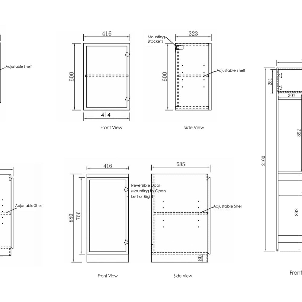 OTTI HAMPSHIRE MATTE BLACK 1715MM LAUNDRY AND WALL CABINET WITH STONE TOP & SINK (PACKAGE-C)