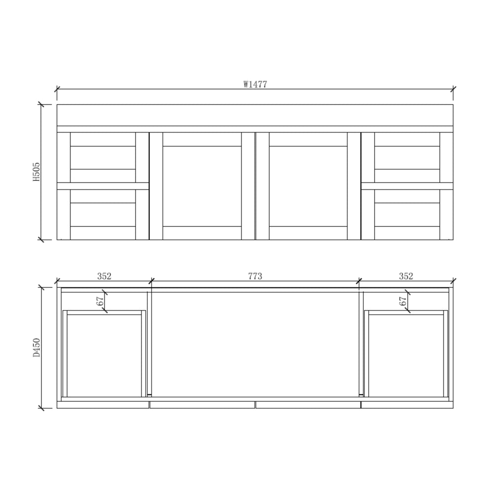 RIVA HAWAII MATTE WHITE 1500MM DOUBLE BOWL WALL HUNG VANITY