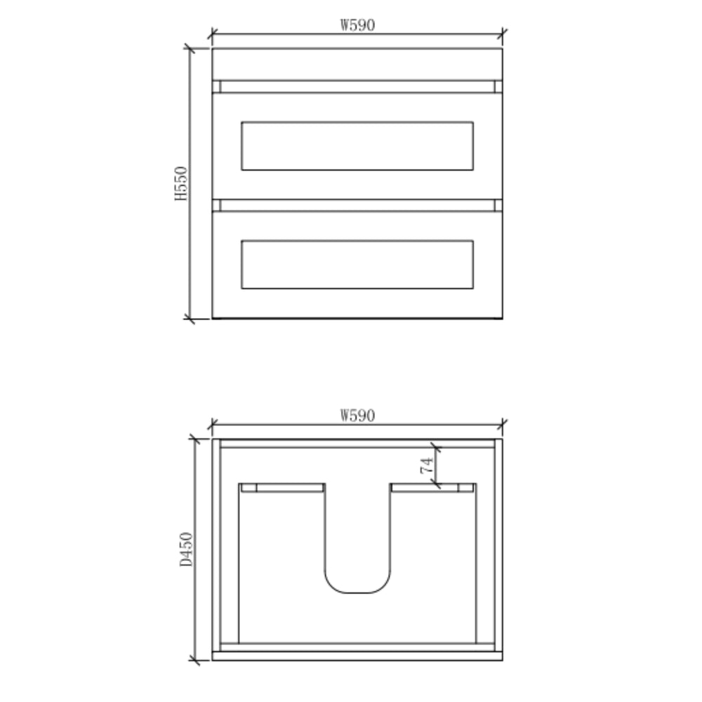 RIVA HAWAII MATTE WHITE 600MM SINGLE BOWL WALL HUNG VANITY