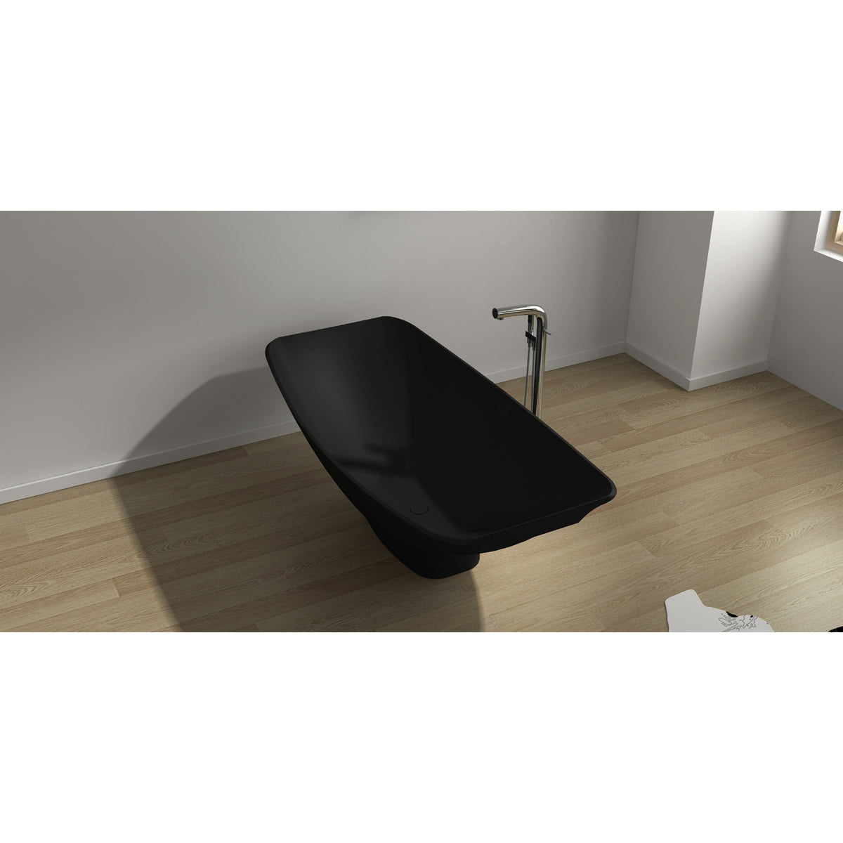 HAMMOCK MIRAGE SLIMLINE FREESTANDING BATHTUB EBONY 2000MM