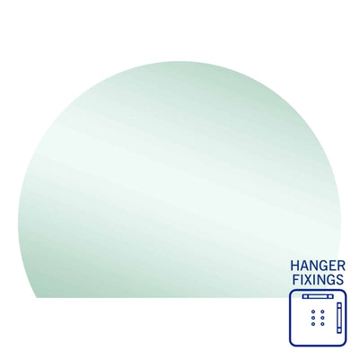 THERMOGROUP ABLAZE STANDARD D-SHAPE POLISHED EDGE HUNG MIRROR 1500X1100MM