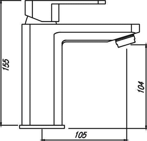 HELLYCAR ELEGANT LEAD FREE BASIN MIXER 155MM CHROME