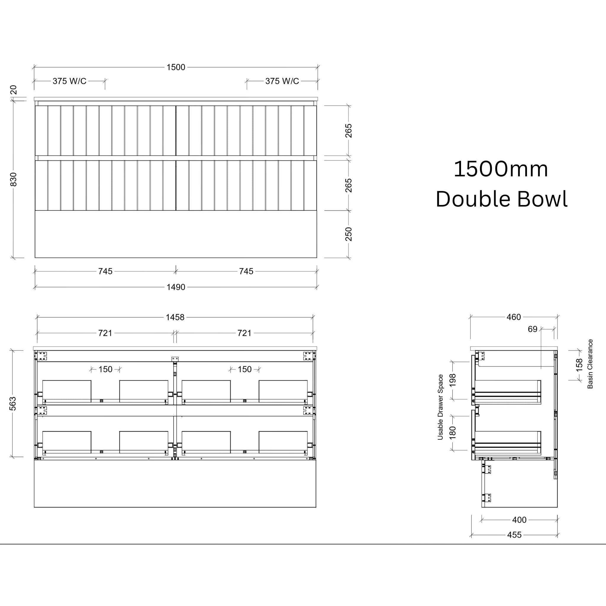 TIMBERLINE HENLEY CUSTOM FLOOR STANDING VANITY (ALL SIZING)