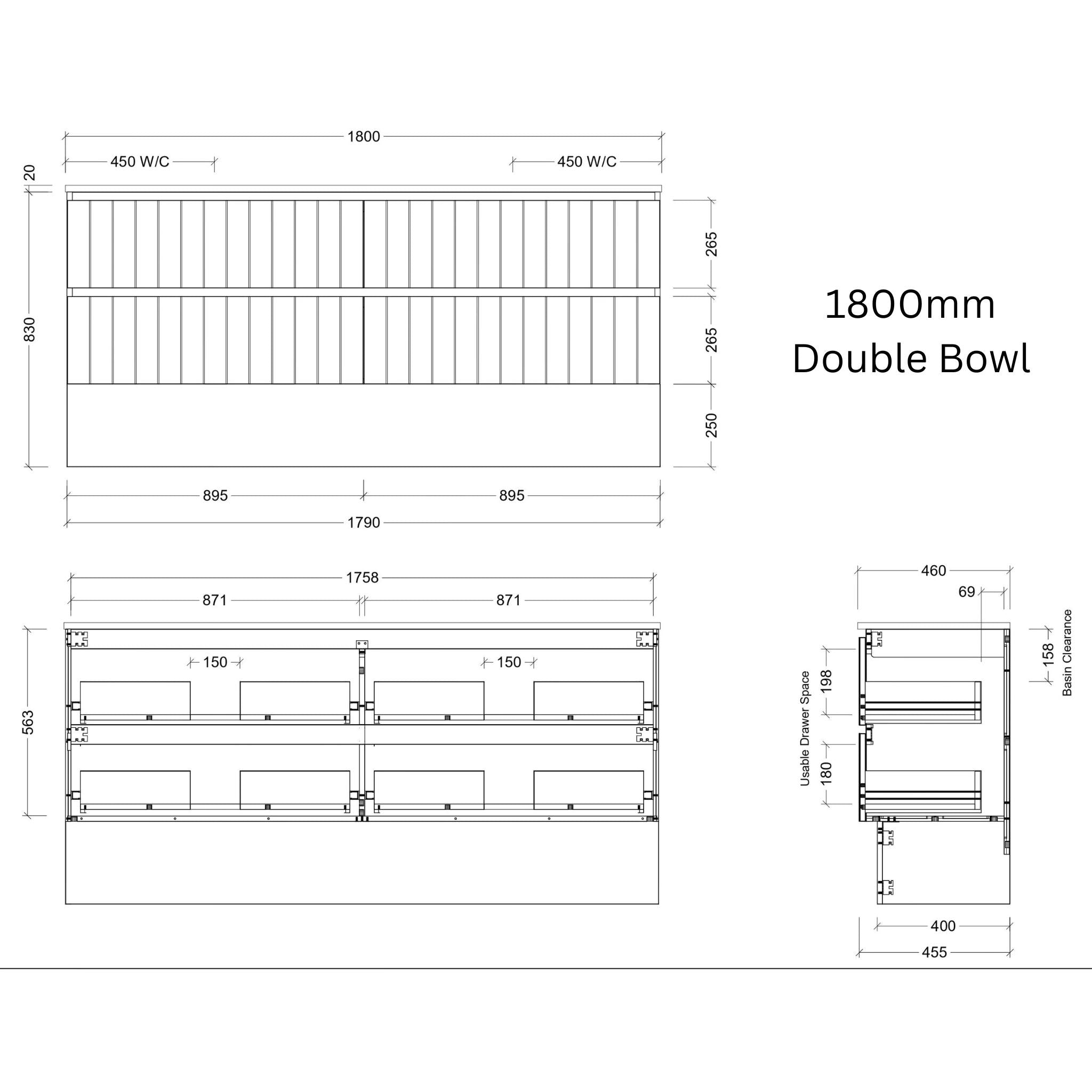 TIMBERLINE HENLEY CUSTOM FLOOR STANDING VANITY (ALL SIZING)