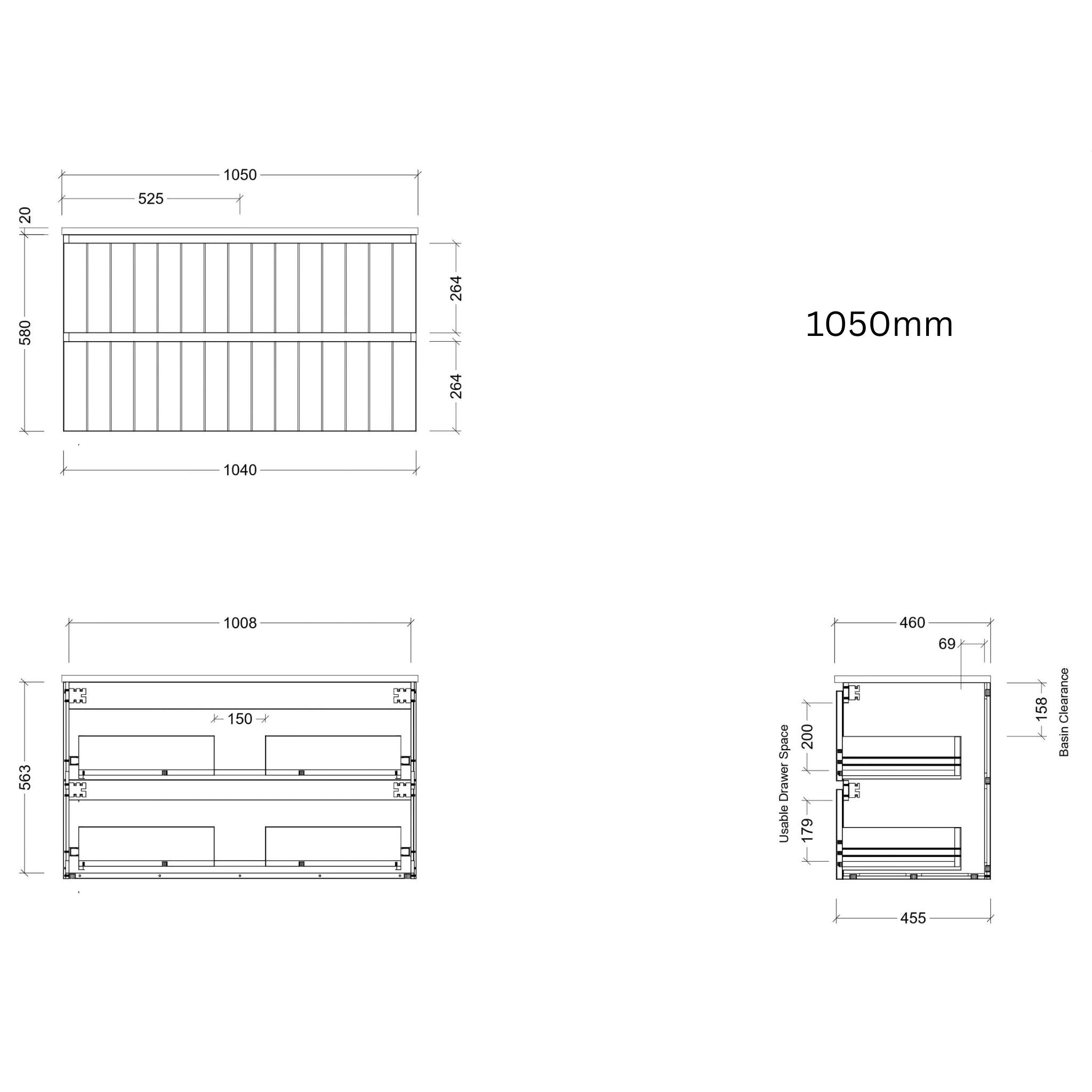 TIMBERLINE HENLEY CUSTOM WALL HUNG VANITY (ALL SIZING)