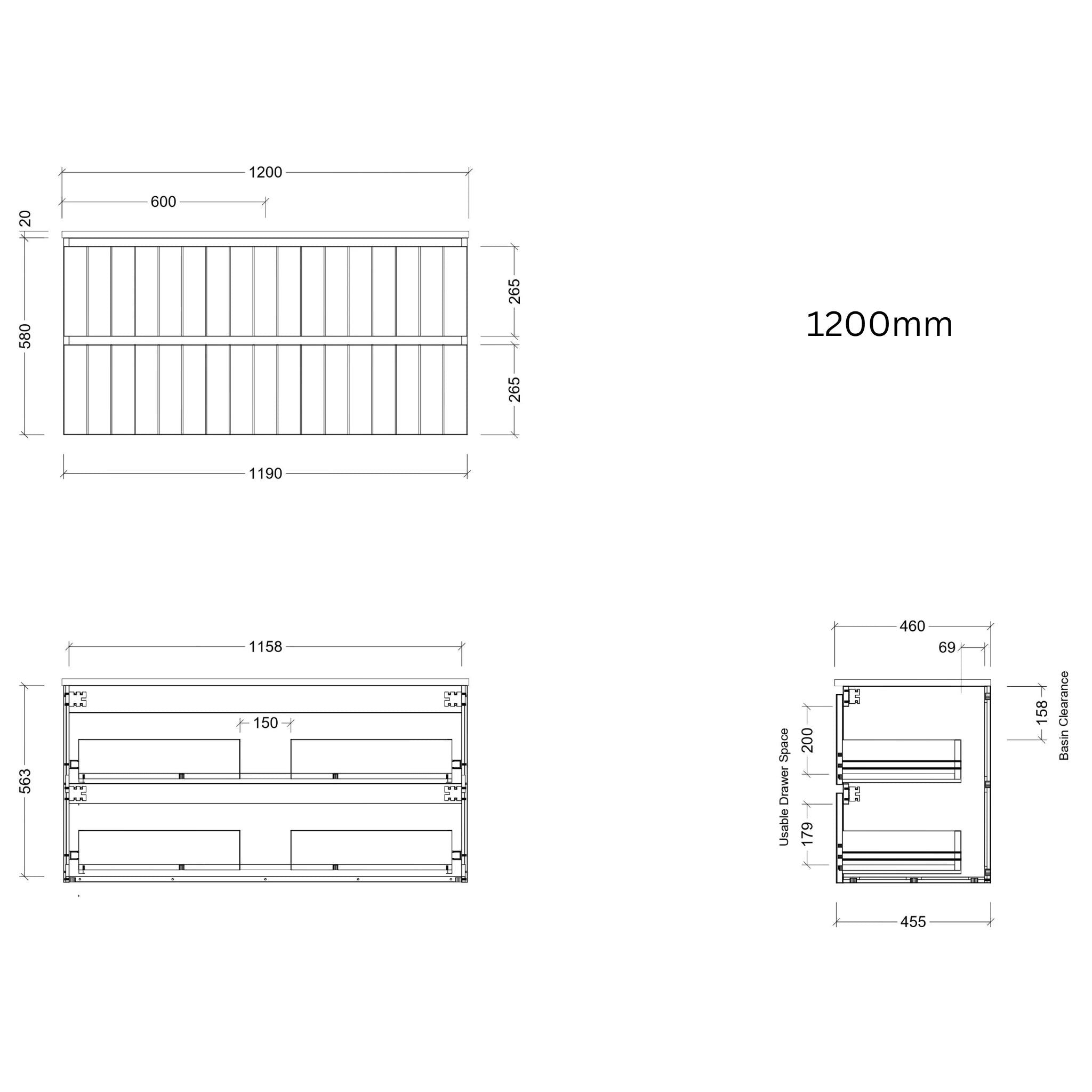TIMBERLINE HENLEY CUSTOM WALL HUNG VANITY (ALL SIZING)