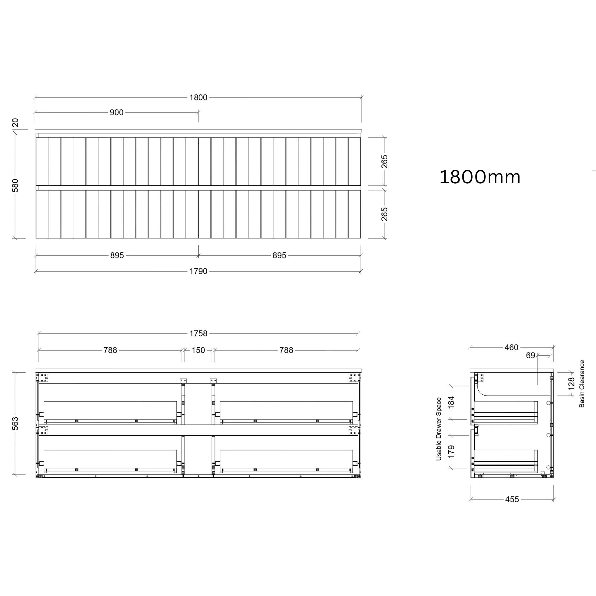 TIMBERLINE HENLEY CUSTOM WALL HUNG VANITY (ALL SIZING)