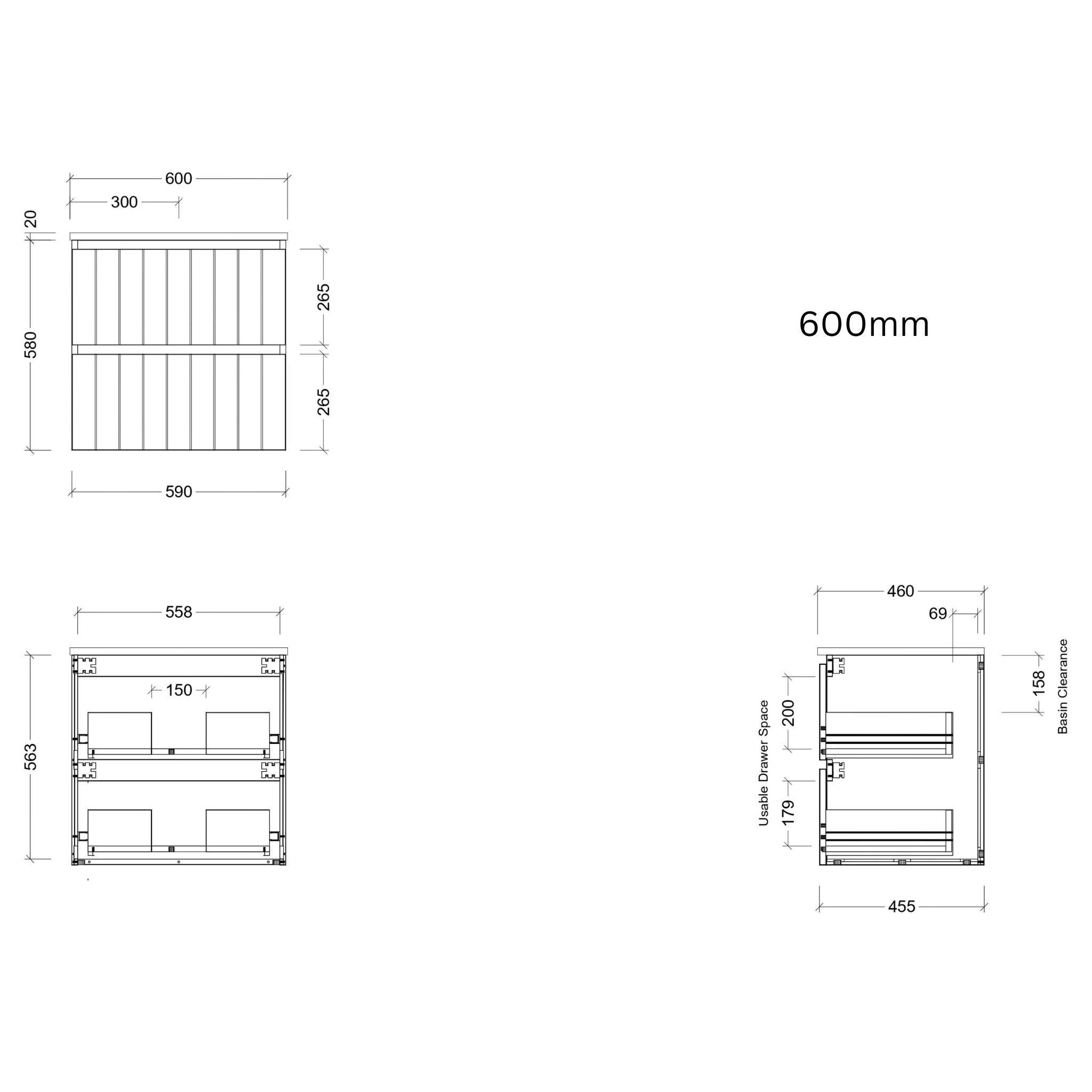 TIMBERLINE HENLEY CUSTOM WALL HUNG VANITY (ALL SIZING)