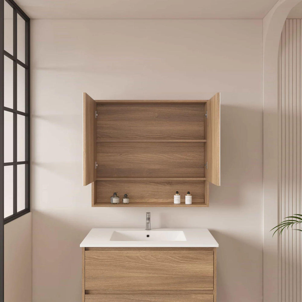 MERCIO HERA ELEGANT OAK SHAVING CABINET 750X780MM