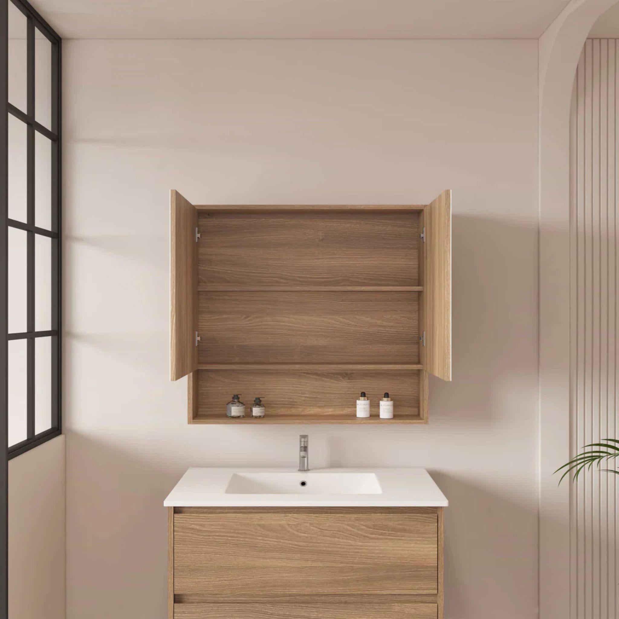 MERCIO HERA ELEGANT OAK SHAVING CABINET 750X780MM