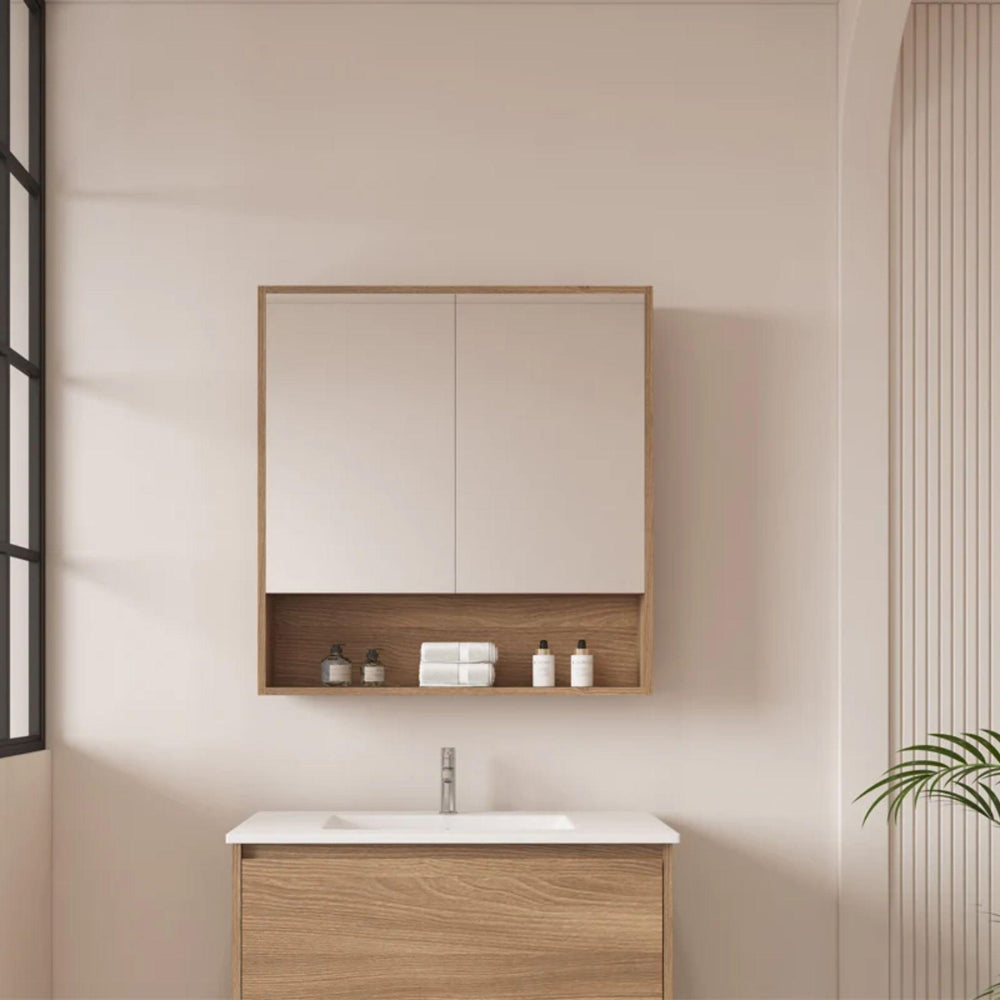 MERCIO HERA ELEGANT OAK SHAVING CABINET 750X780MM