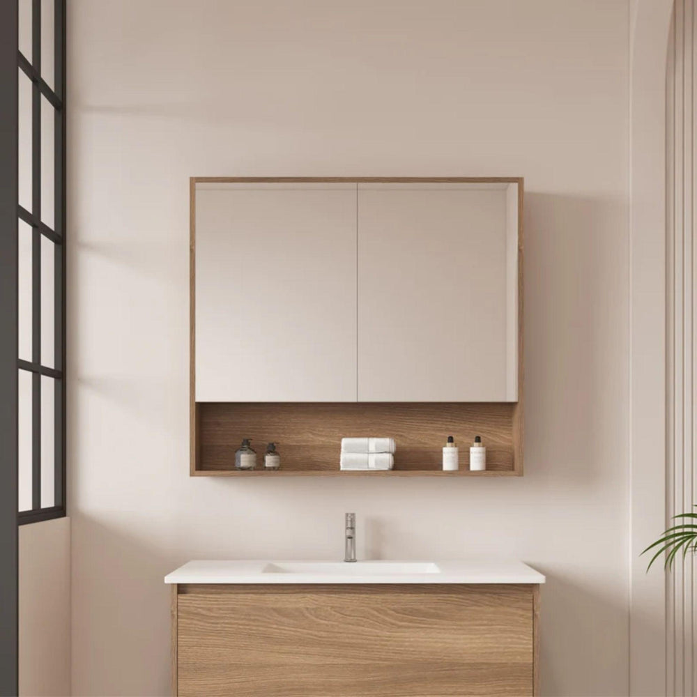 MERCIO HERA ELEGANT OAK SHAVING CABINET 900X780MM