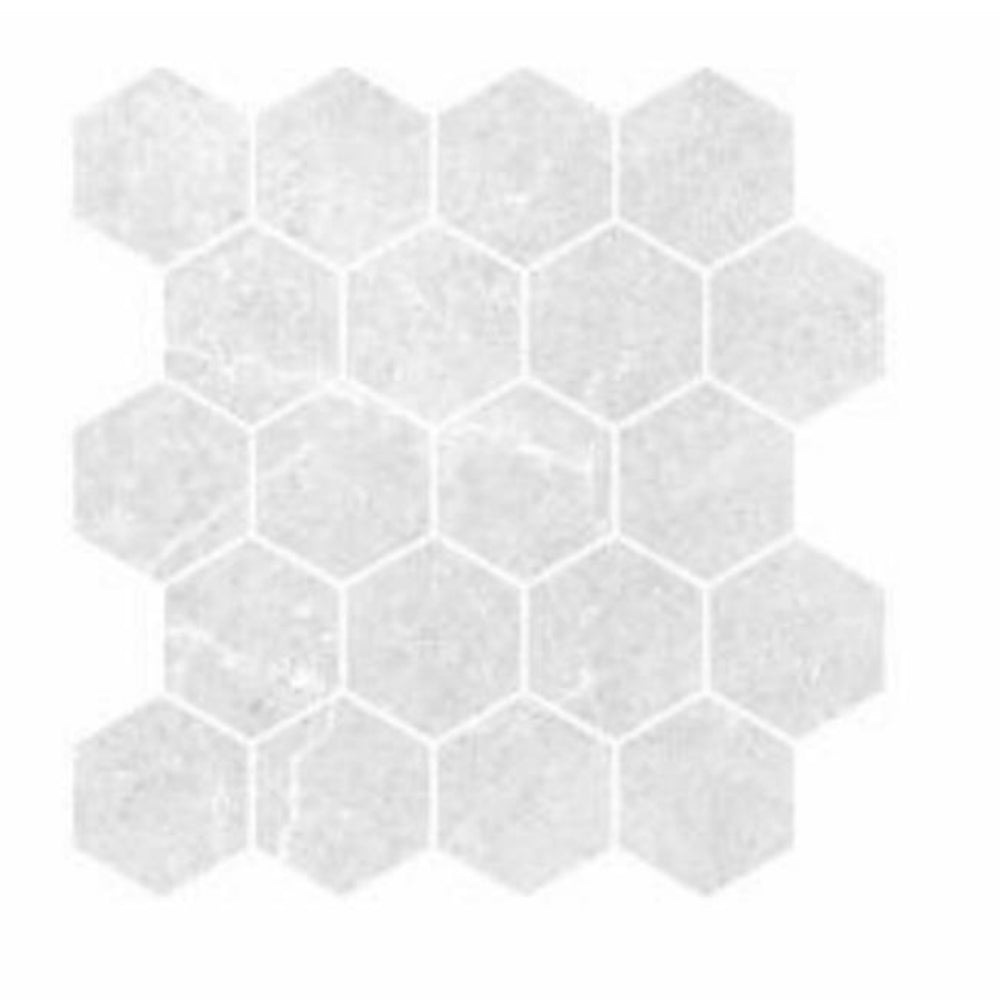 MUSES QUARTZITE BIANCO FELLTEC 300X330MM HEXAGON MOSAIC TILE (PER BOX)