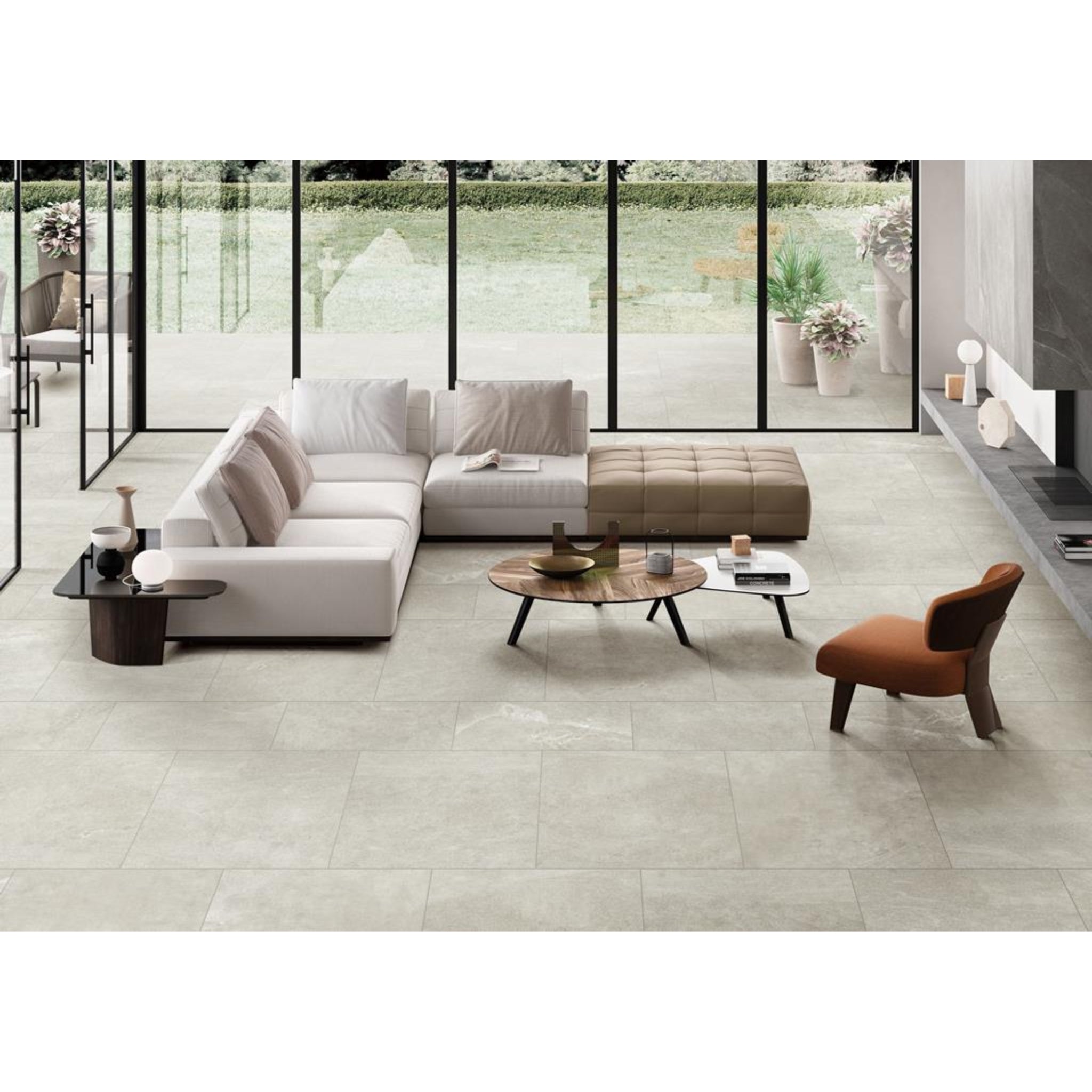 MUSES STAZZEMA IVORY FELLTEC 600X600MM SQUARE TILE (PER BOX)