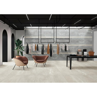 MUSES STAZZEMA IVORY FELLTEC 600X1200MM RECTANGULAR TILE (PER BOX)