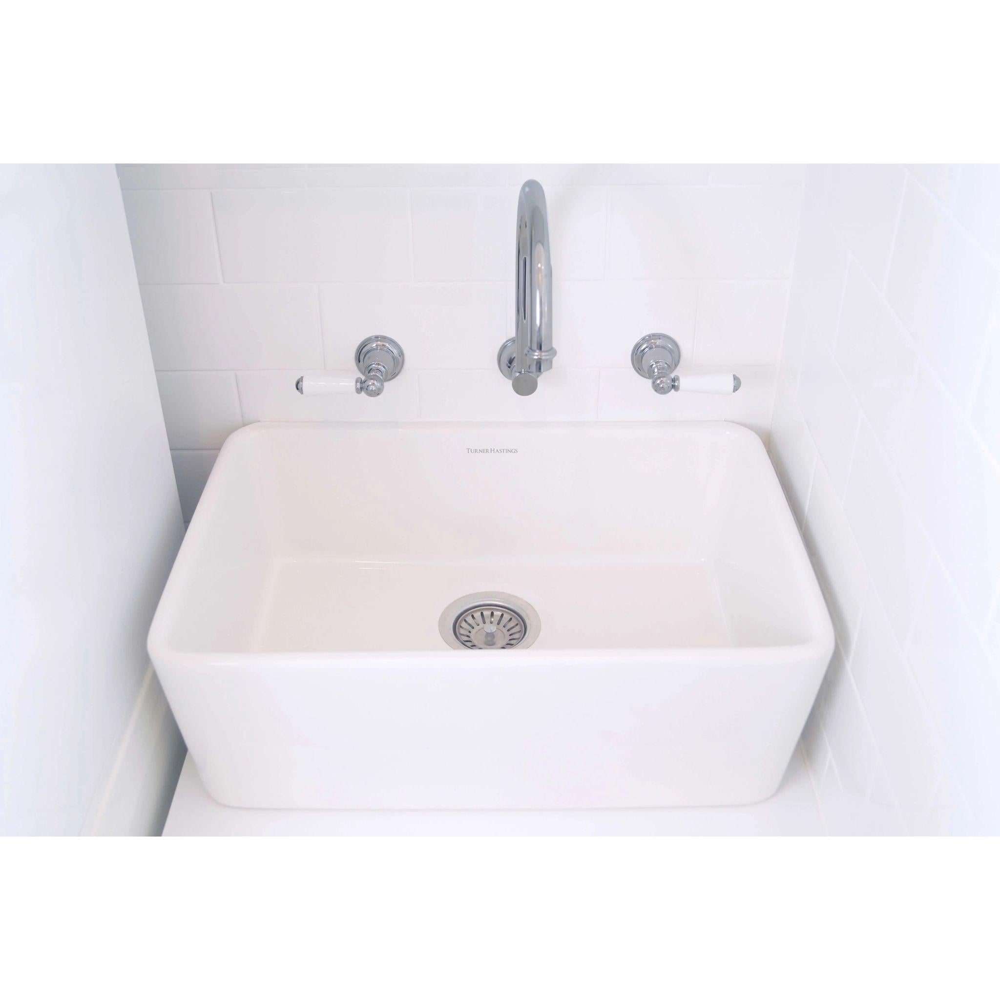 TURNER HASTINGS GALDOR FARMHOUSE BUTLER SINK GLOSS WHITE 600MM