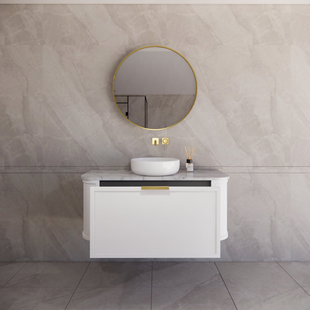 RIVA HOUSTON MATTE WHITE 1200MM SINGLE BOWL WALL HUNG VANITY