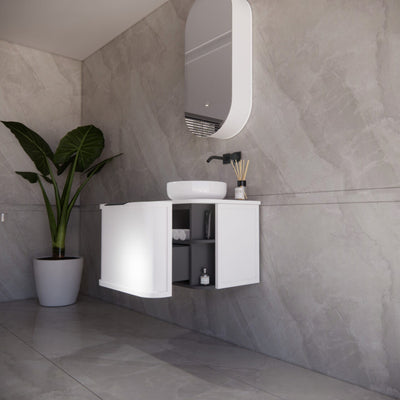 RIVA HOUSTON MATTE WHITE 600MM SINGLE BOWL WALL HUNG VANITY