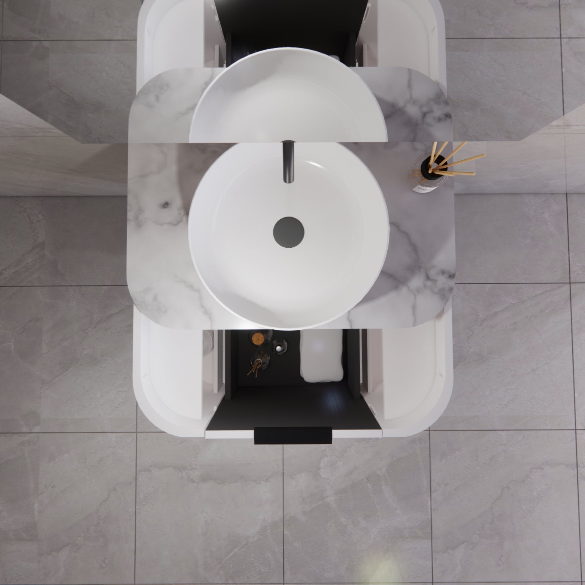 RIVA HOUSTON MATTE WHITE 750MM SINGLE BOWL WALL HUNG VANITY