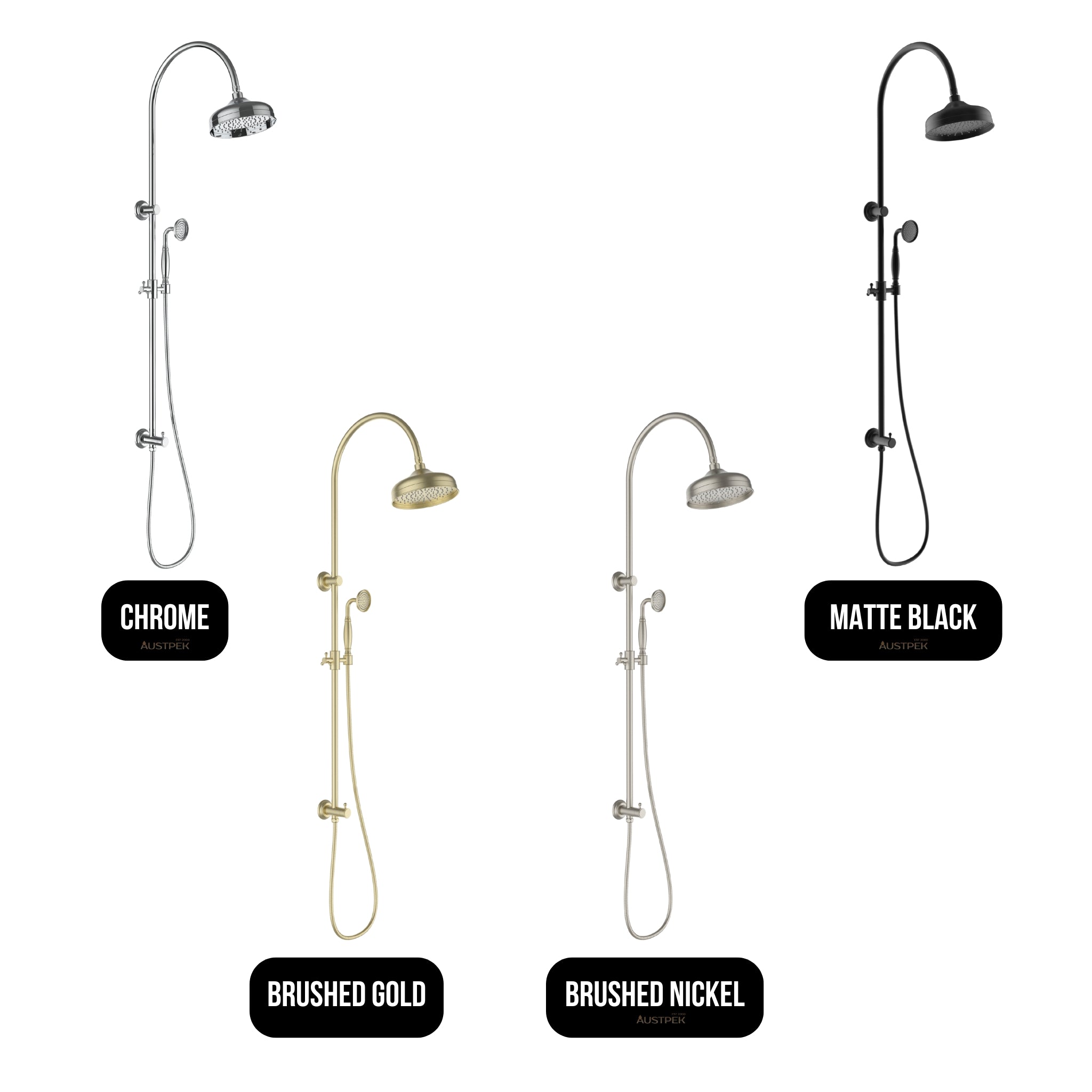 IKON CLASICO COMBINATION SHOWER SET 1311MM BRUSHED GOLD